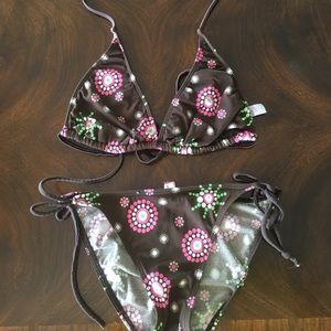 brown polka dot bikini